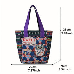 Women's Vintage Ethnic Tote Bag Embroidered Shoulder Bag