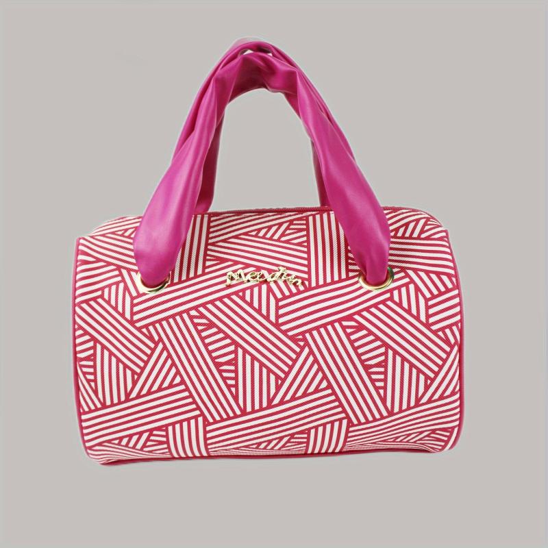 Geometric Pattern Boston Bag Zipper All Match Satchel Bag Women's Handbag