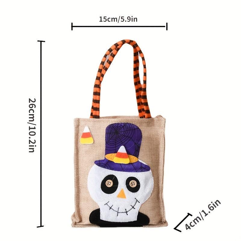 2 Pcs Cartoon Halloween Storage Handbags Lightweight Burlap Gift Bags