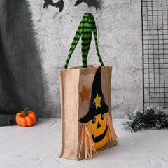 2 Pcs Cartoon Halloween Storage Handbags Lightweight Burlap Gift Bags