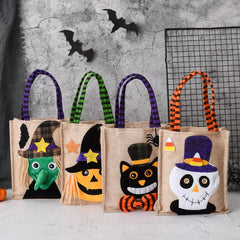 2 Pcs Cartoon Halloween Storage Handbags Lightweight Burlap Gift Bags