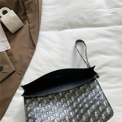 Gothic Skull Envelope Clutch Purse Vintage Retro Bag Women's Punk Handbag