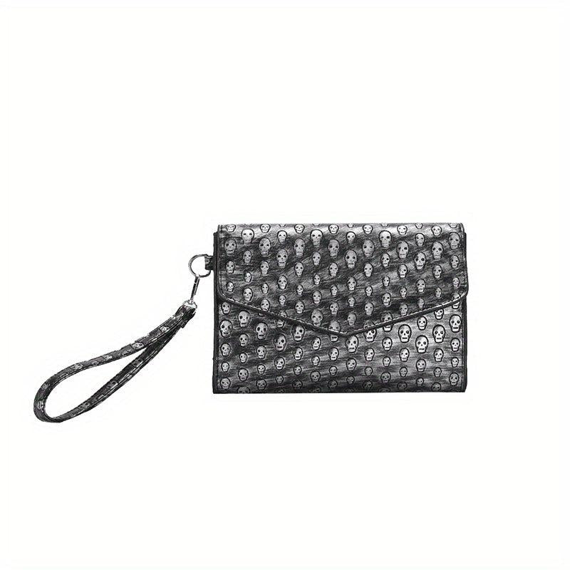 Gothic Skull Envelope Clutch Purse Vintage Retro Bag Women's Punk Handbag