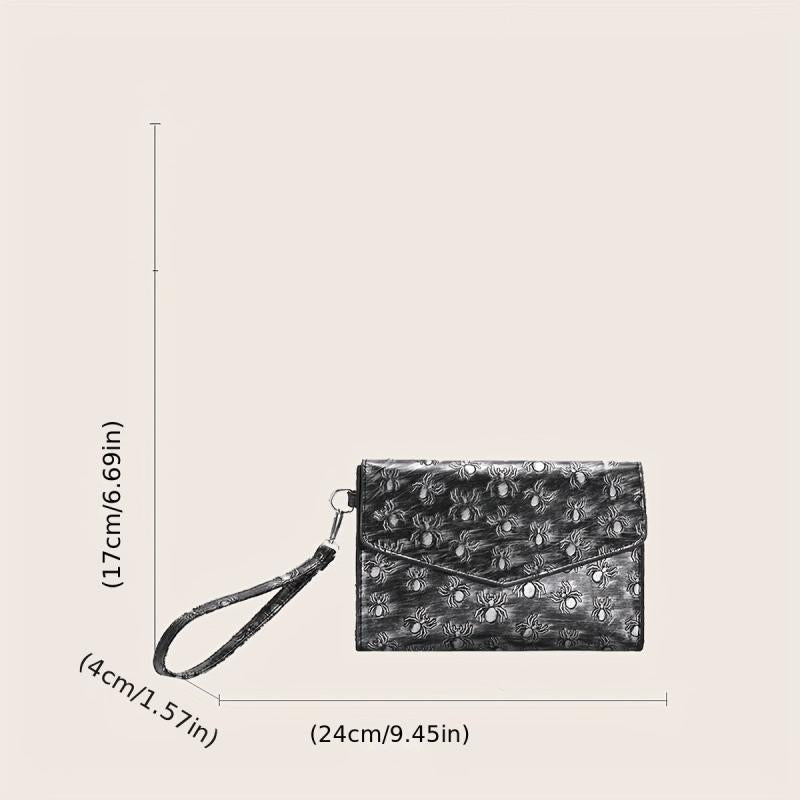 Gothic Skull Envelope Clutch Purse Vintage Retro Bag Women's Punk Handbag