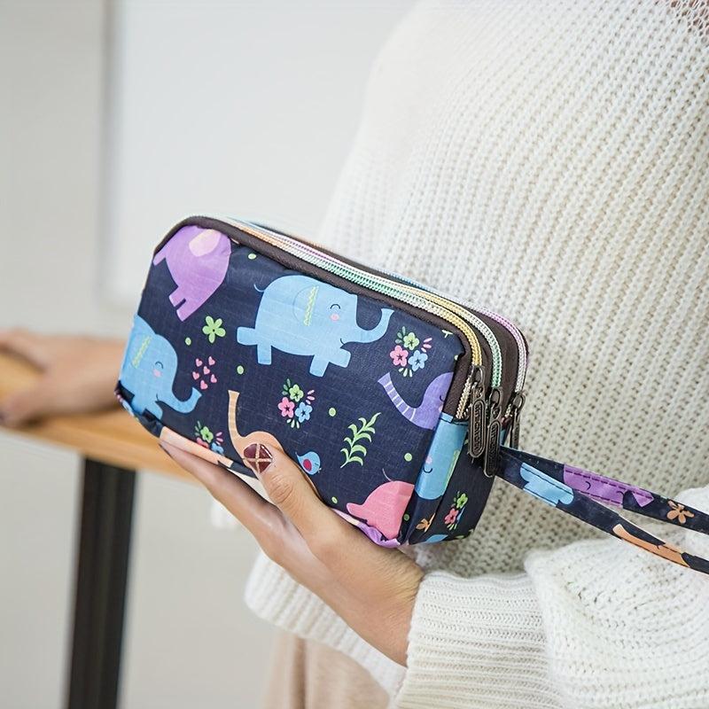 Cartoon Pattern Coin Purse Zipper Credit Card Holder Cluth Wristlet Wallet