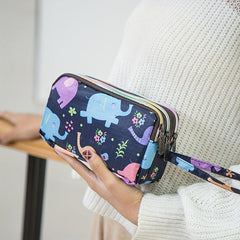 Cartoon Pattern Coin Purse Zipper Credit Card Holder Cluth Wristlet Wallet