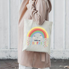 Rainbow Print Shoulder Bag Lightweight Shopper Bag