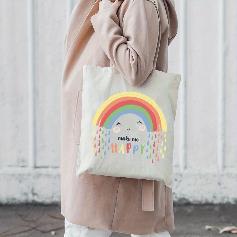 Rainbow Print Shoulder Bag Lightweight Shopper Bag