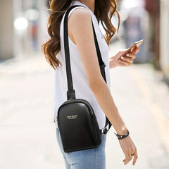 Letter Graphic Sling Bag Faux Leather Crossbody Bag