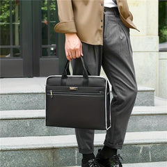 Men's Business Briefcase Handbag, Zippered Document Organizer