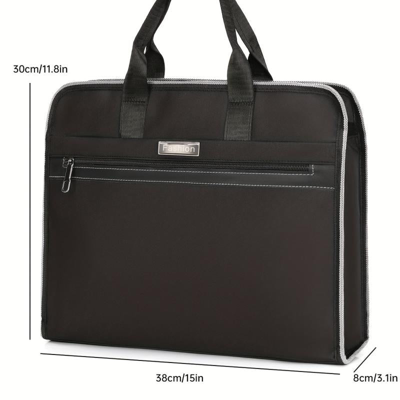 Men's Business Briefcase Handbag, Zippered Document Organizer