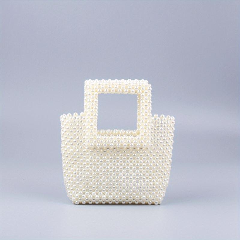 Pearl Beaded Tote Bag Acrylic Evening Handbag Formal Clutch