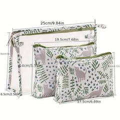 3pcs Set Large Capacity Travel Toiletry Storage Bag