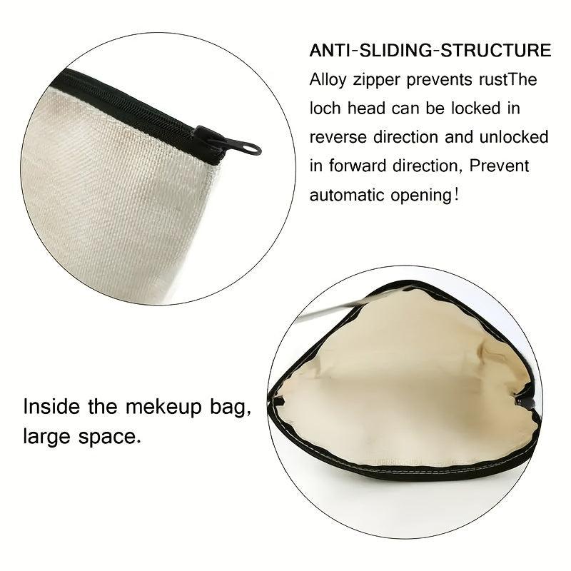 Cow Grain Cosmetic Bag Travel Makeup Bag Water Resistant Toiletry Bag