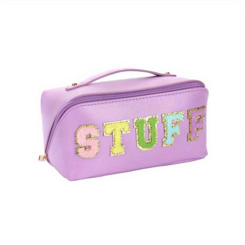 Letter Embroidered Cosmetic Bag Waterproof Large Capacity