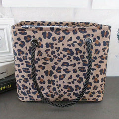 Leopard Pattern Bath Bag Portable Bath Basket
