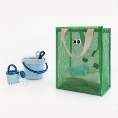 Pattern Green Mesh Handbag Lightweight Portable Handled Bag Large Capacity