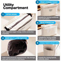 Canvas Zipper Cosmetic Storage Bag Lightweight Portable Travel Storage Bag