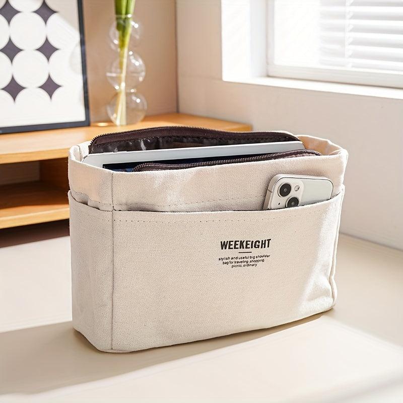 Canvas Zipper Cosmetic Storage Bag Lightweight Portable Travel Storage Bag