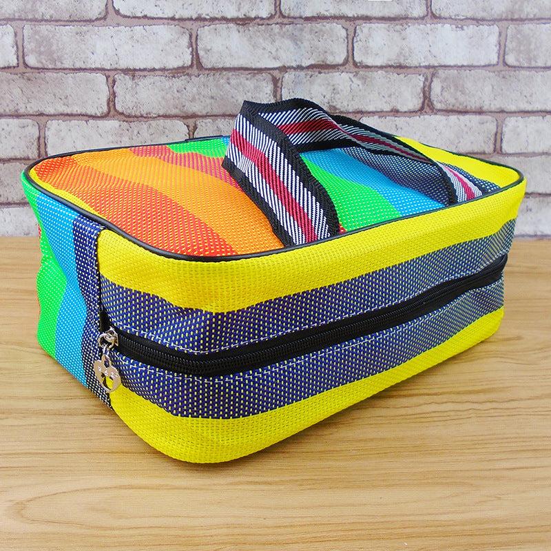 Large Capacity Woven Mesh Tote Bag for Travel Storage
