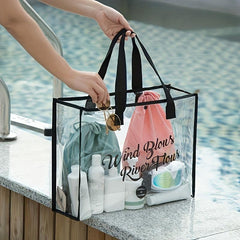 Transparent PVC Waterproof Toiletry Bag for Travel and Gym