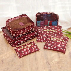 6pcs Luggage Packing Organizer Set Lightweight Handheld Packing Cubes Storage