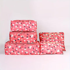 6pcs Luggage Packing Organizer Set Lightweight Handheld Packing Cubes Storage