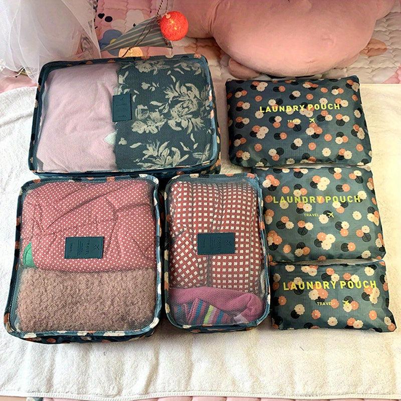6pcs Luggage Packing Organizer Set Lightweight Handheld Packing Cubes Storage
