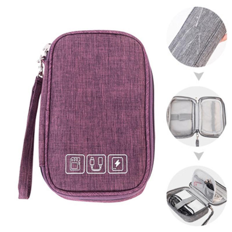 Portable Data Cable Storage Bag Electronic Accessories Pouch