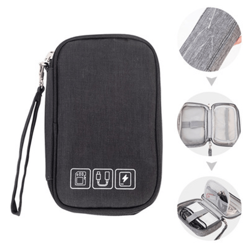 Portable Data Cable Storage Bag Electronic Accessories Pouch