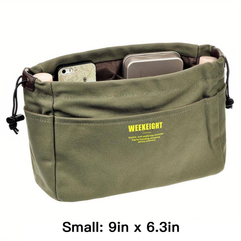 Canvas Drawstring Storage Bag with Pockets