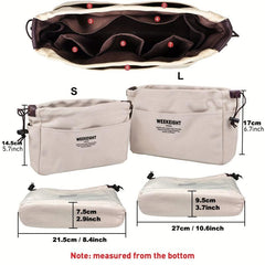 Canvas Drawstring Storage Bag with Pockets