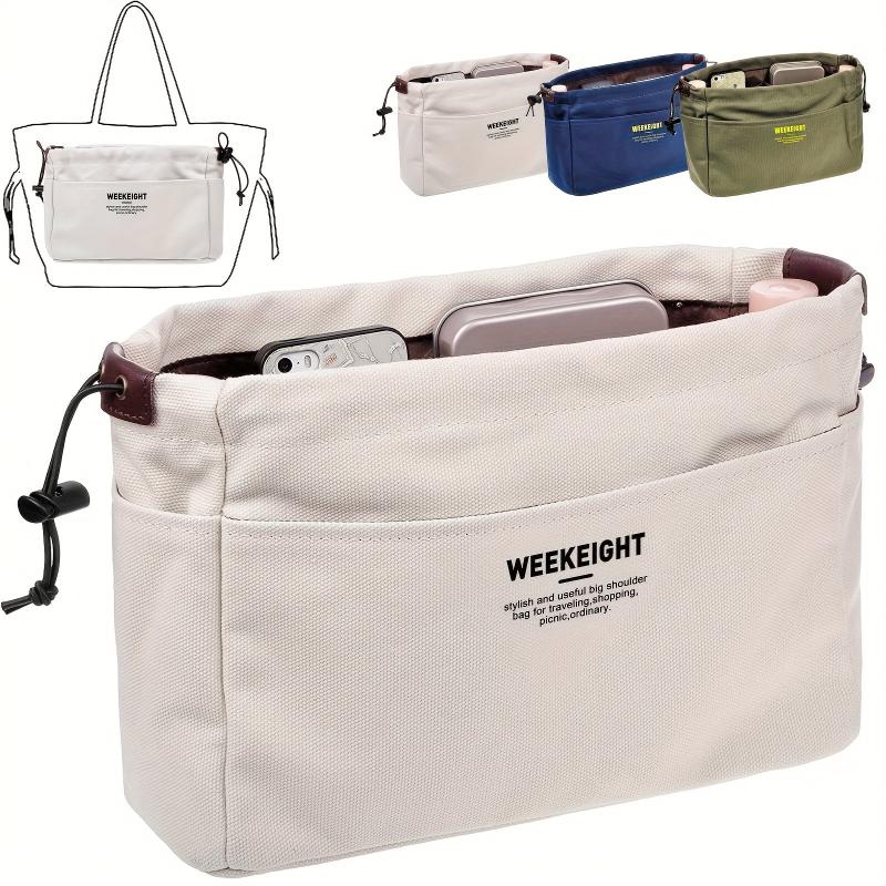 Canvas Drawstring Storage Bag with Pockets