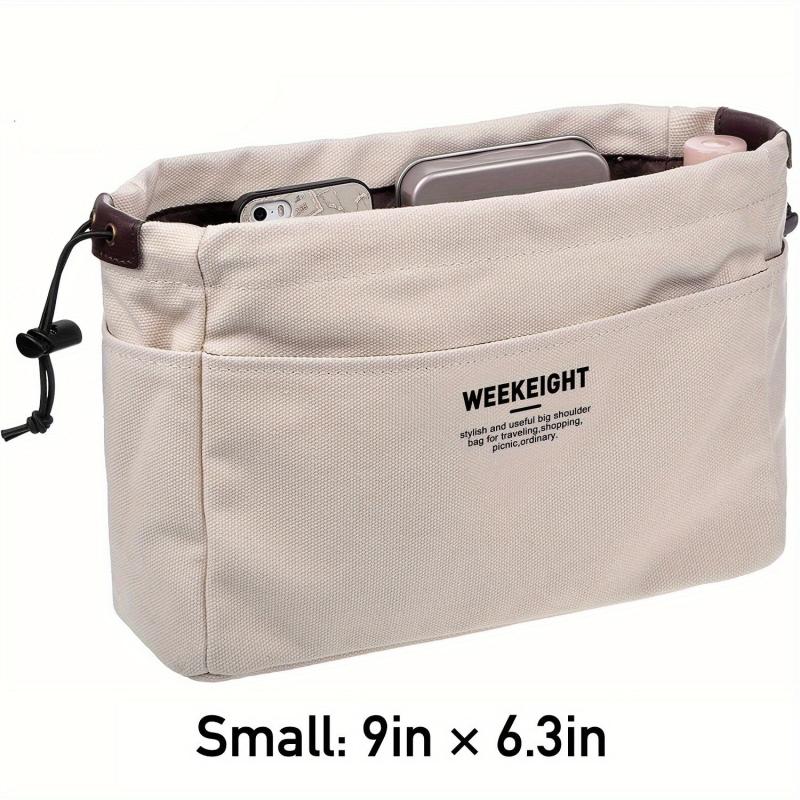 Canvas Drawstring Storage Bag with Pockets