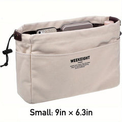 Canvas Drawstring Storage Bag with Pockets