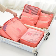6pcs Lightweight Zipper Packing Cubes Clothing Underwear Storage Bag