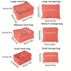 6pcs Lightweight Zipper Packing Cubes Clothing Underwear Storage Bag