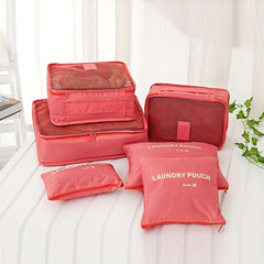 6pcs Lightweight Zipper Packing Cubes Clothing Underwear Storage Bag