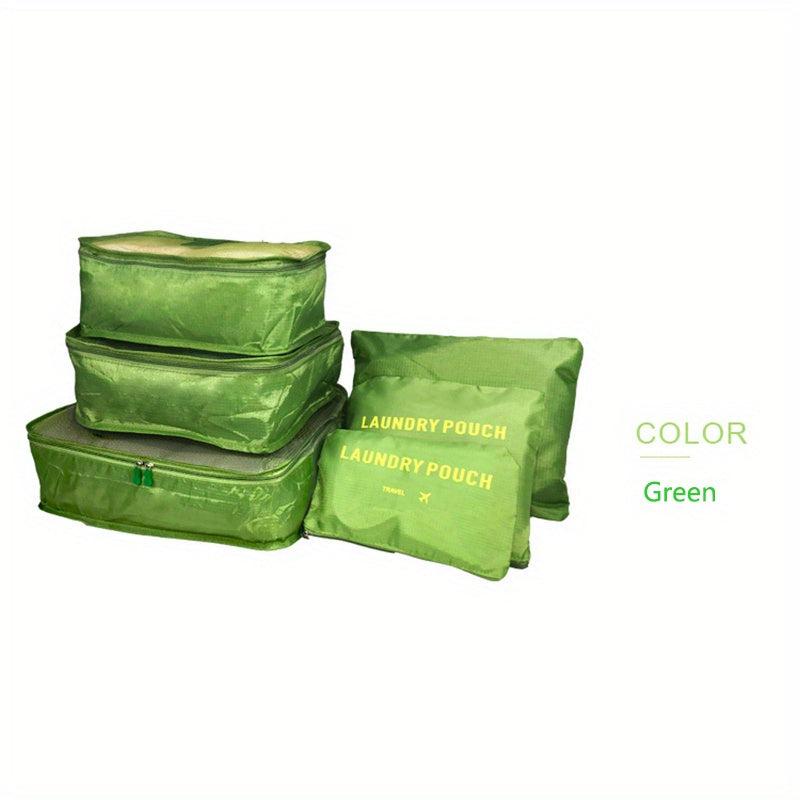6pcs Lightweight Zipper Packing Cubes Clothing Underwear Storage Bag