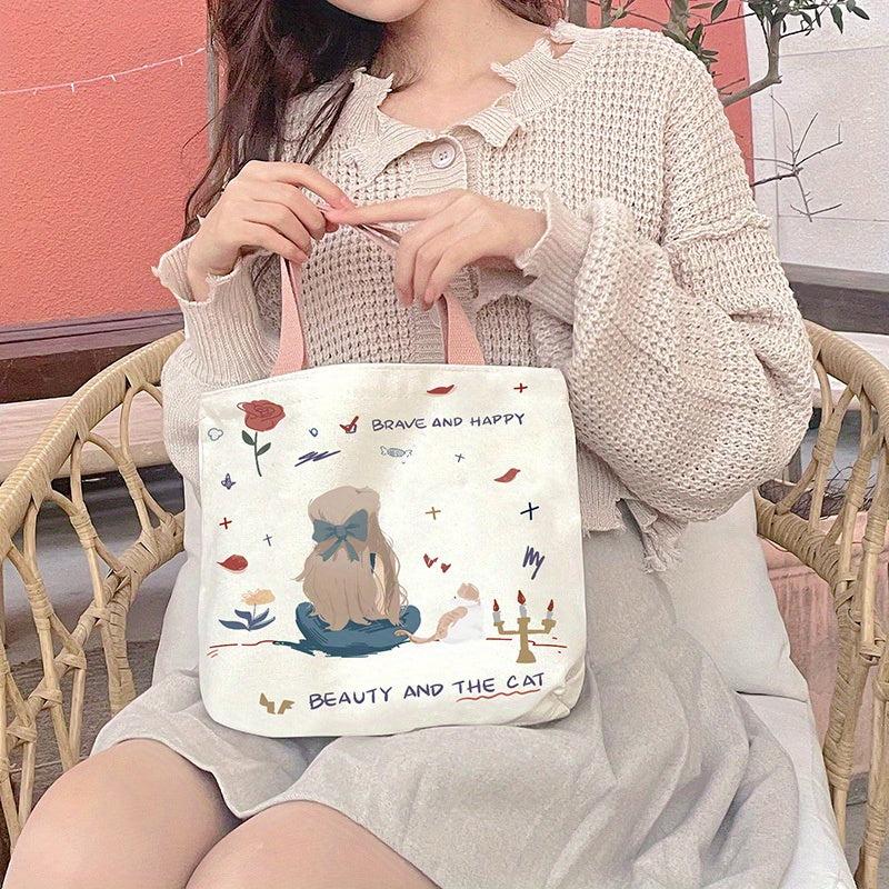 Cartoon Canvas Handbag Casual Handbag