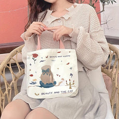 Cartoon Canvas Handbag Casual Handbag