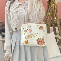 Cartoon Canvas Handbag Casual Handbag