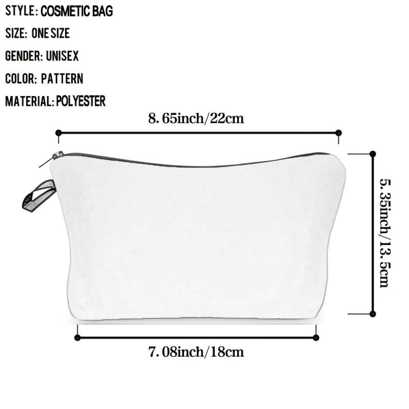 Cat Print Storage Bag Women's Toiletry Pencil Case Travel Makeup Wash Bag