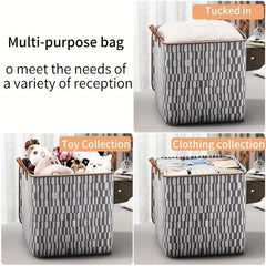 Stripes Pattern Quilt Storage Bag Foldable Clothes Storage Bag