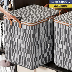 Stripes Pattern Quilt Storage Bag Foldable Clothes Storage Bag
