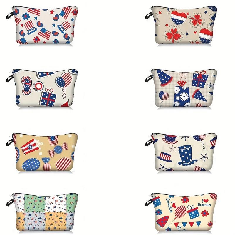 American Flag Cosmetic Bag Clutch Travel Toiletry Storage