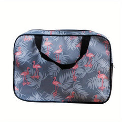 Travel Flamingo Mesh Cosmetic Bag Large Capacity Waterproof Toiletry Bag