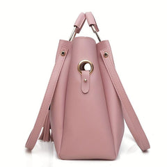 3Pcs Tassel Tote Bag Set With Crossbody Bag & Clutch Purse