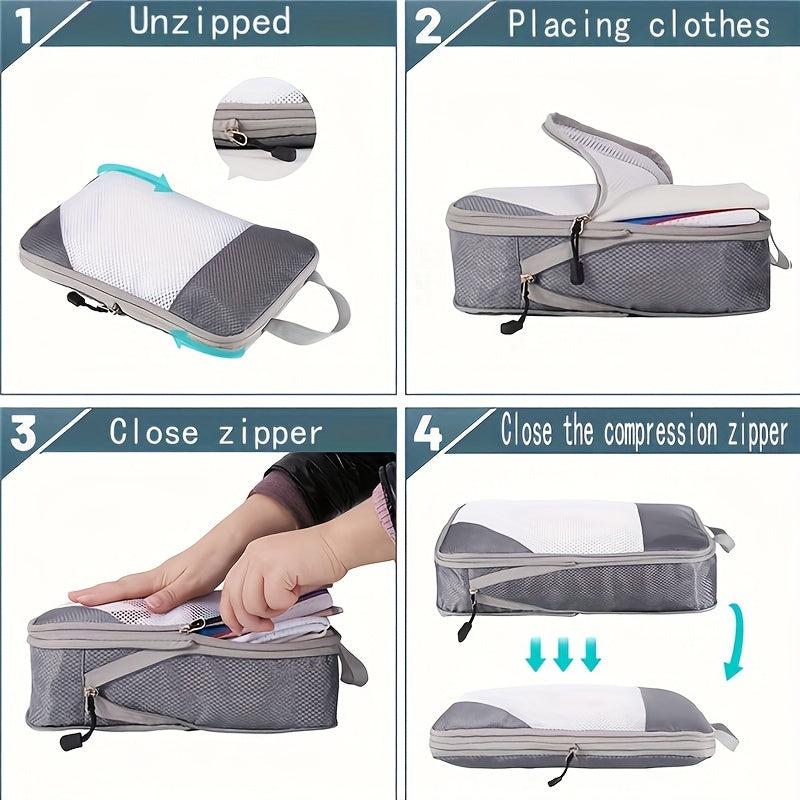 Travel Compression Bag Zipper Storage Organizer
