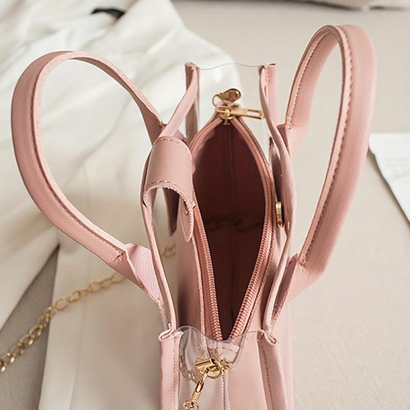 Mini Transparent Tote Bag Women's Jelly PVC Handbag & Crossbody Bag